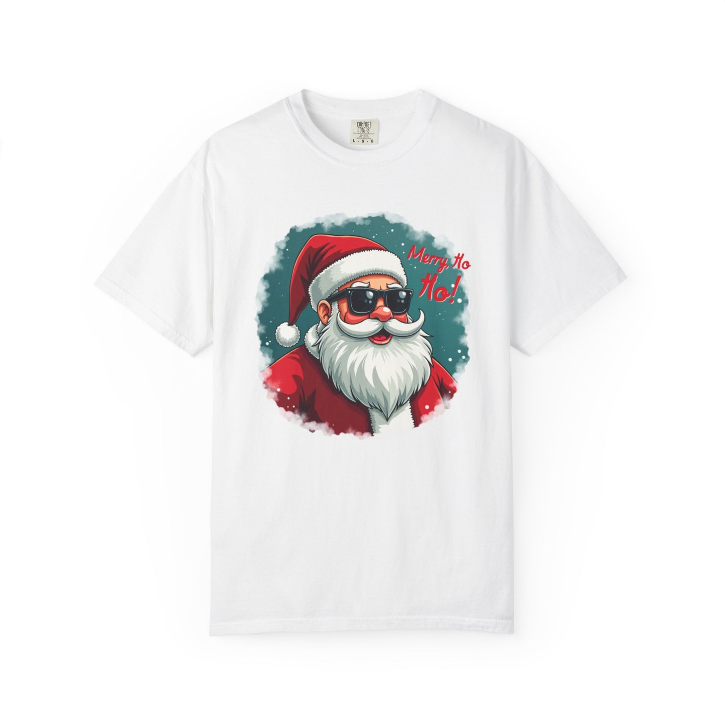 Santa Sunglasses T-Shirt — "Merry Ho Ho!" Cool Retro Christmas Tee