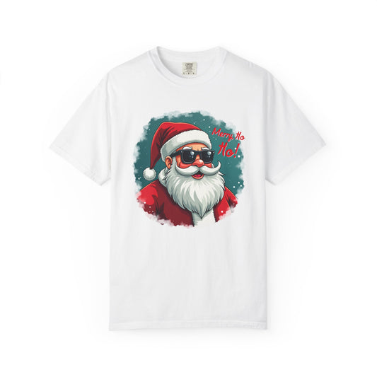 Santa Sunglasses T-Shirt — "Merry Ho Ho!" Cool Retro Christmas Tee