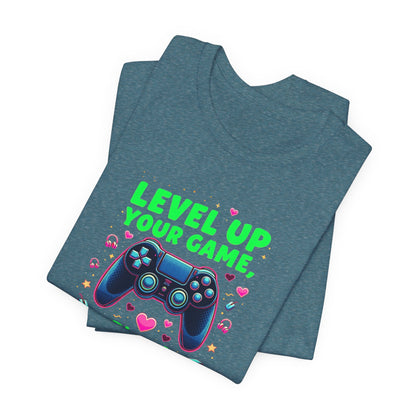 Level Up Your Game Gamer Tee — 'Level Up Your Game, Playa!' Video Game Controller Shirt