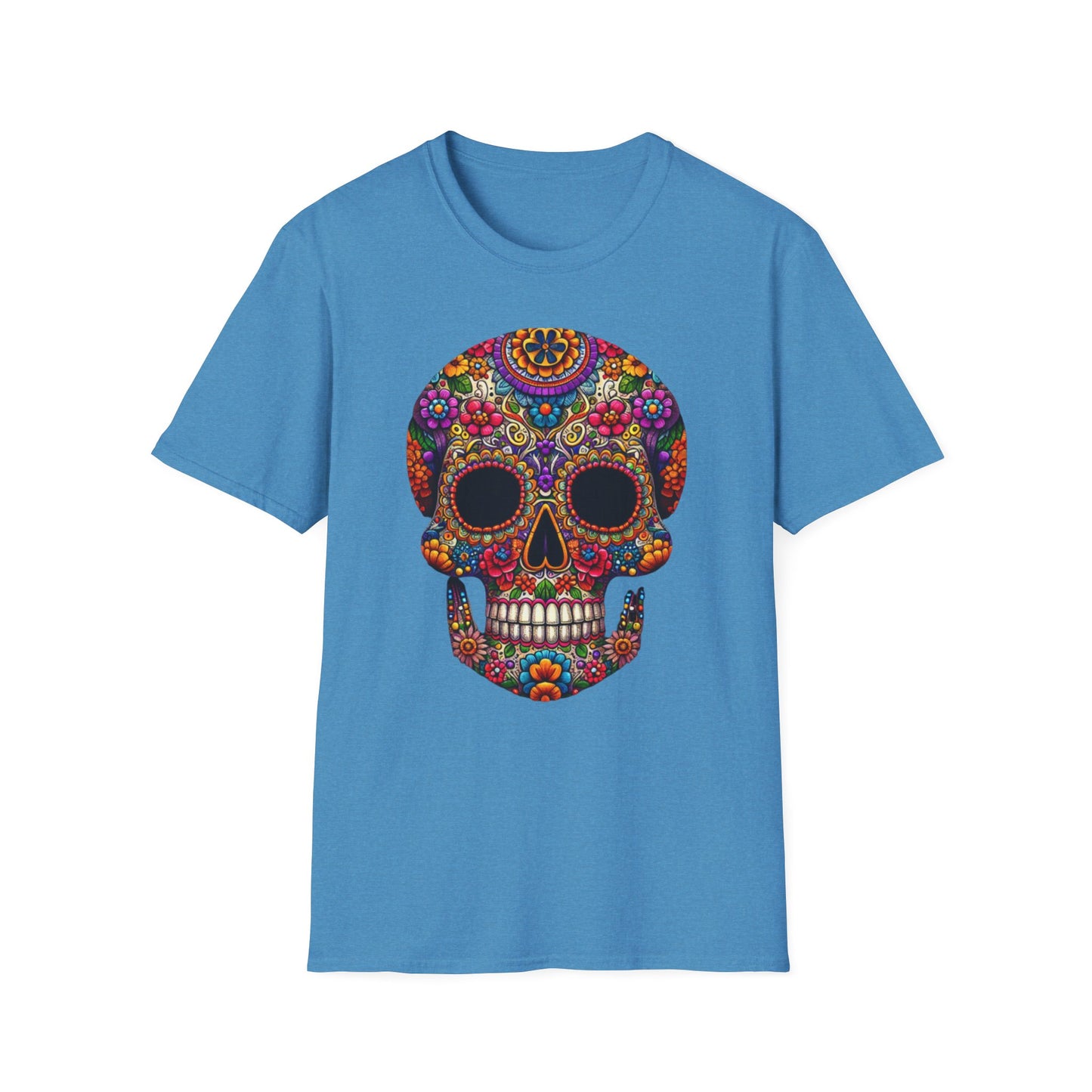 Floral Skull, Unisex Softstyle T-Shirt - Psychonaut Swag