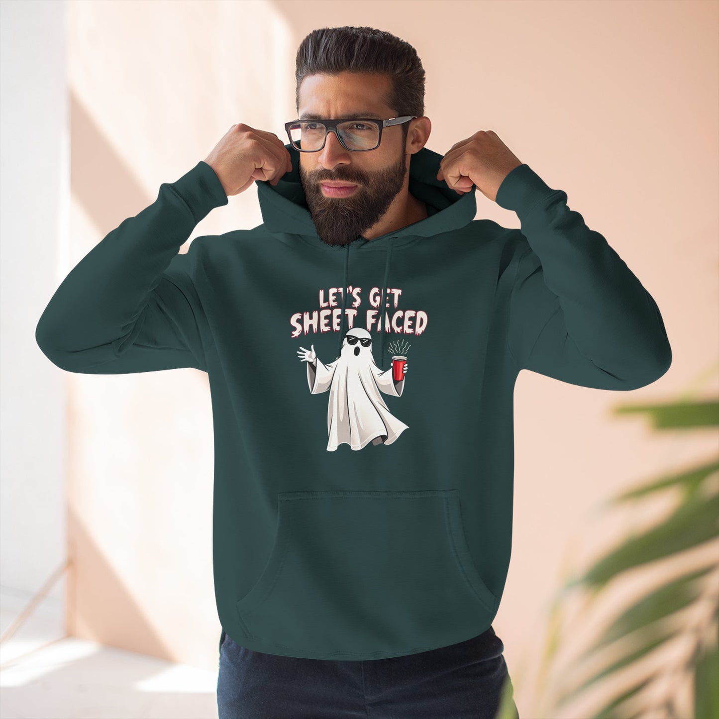 Let's Get Sheet-Faced Hoodie — Funny Ghost Halloween Pullover