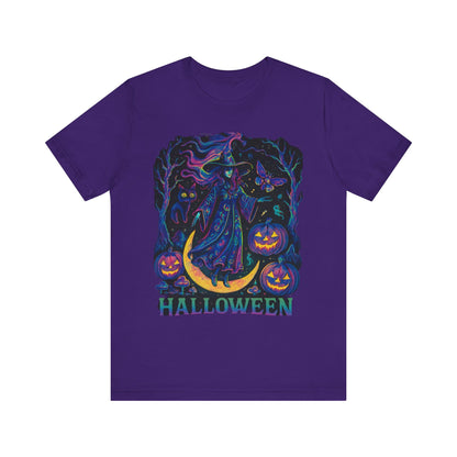 Halloween Witch Graphic Tee, Spooky T-Shirt, Unisex Short Sleeve Shirt, Halloween Costume, Pumpkin Shirt, Fall Festival Apparel