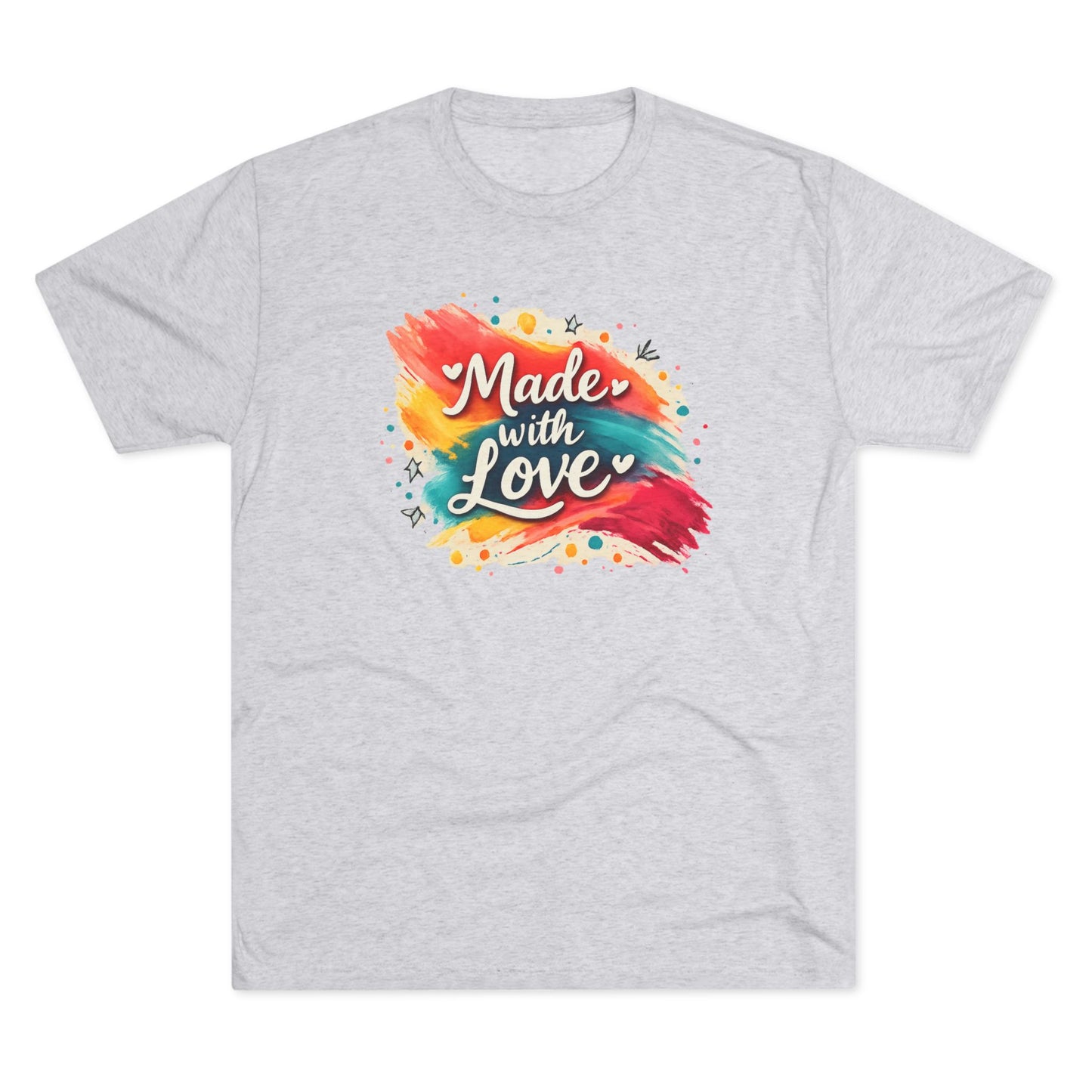T-Shirt — "Made with Love" Colorful Brushstroke Graphic