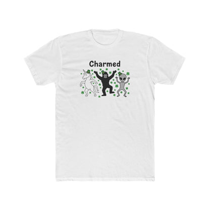 Charmed Unicorn Bigfoot Alien, Unisex Cotton Crew Tee