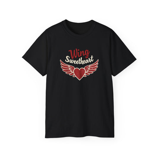 Wing Sweetheart Unisex Ultra Cotton Tee | Cute Graphic Shirt, Valentine's Day Gift, Trendy Casual Wear, Heart Theme Apparel, Unique T-Shirt - Psychonaut Swag