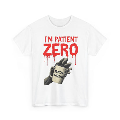 Patient Zero Unisex Heavy Cotton Tee, Horror T-Shirt, Halloween Apparel, Unique Graphic Tee, Casual Wear, Gift for Fans