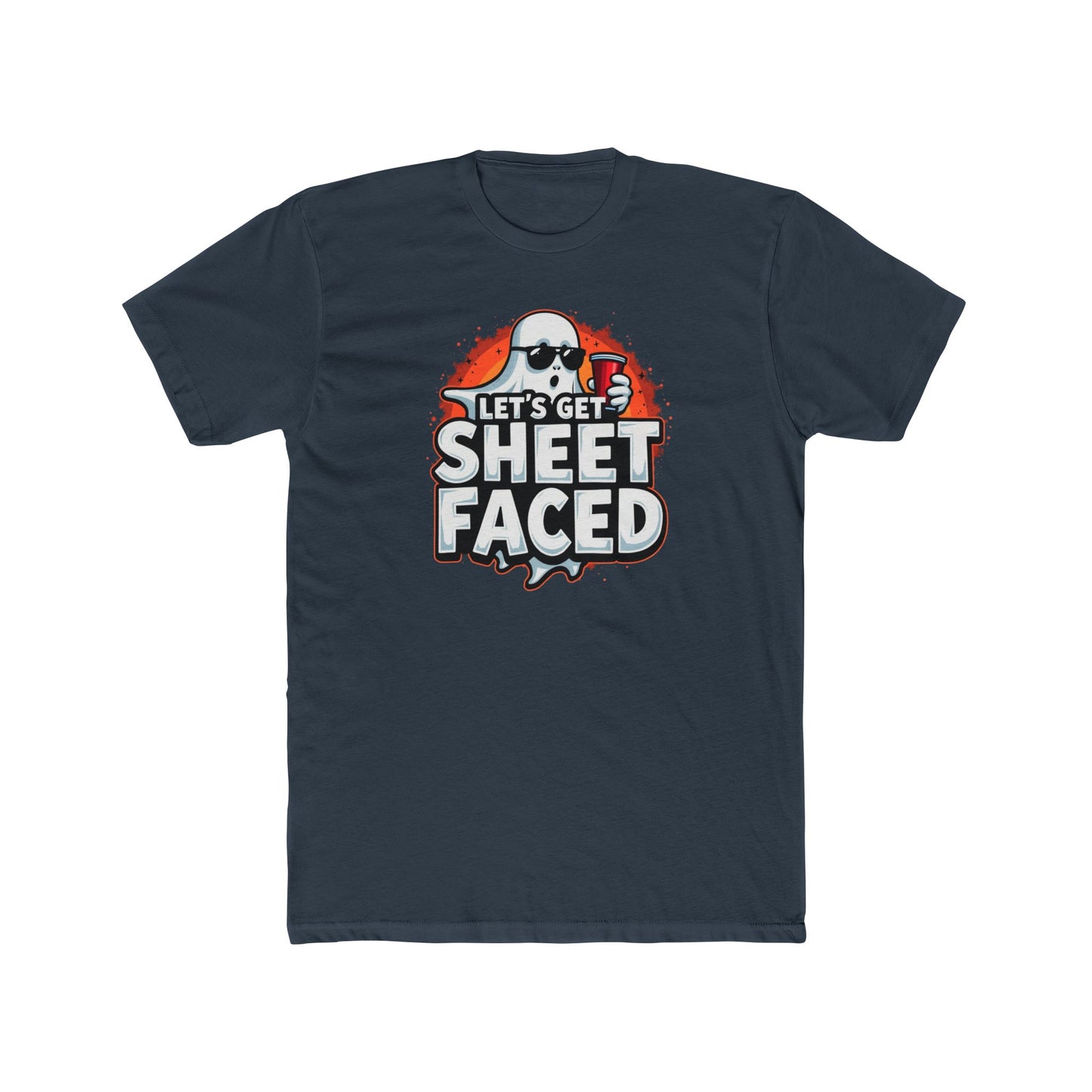 Crew Tee – "Let's Get Sheet Faced" Halloween Ghost Party T‑Shirt