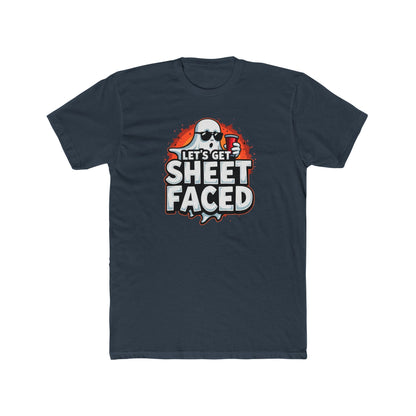 Crew Tee – "Let's Get Sheet Faced" Halloween Ghost Party T‑Shirt