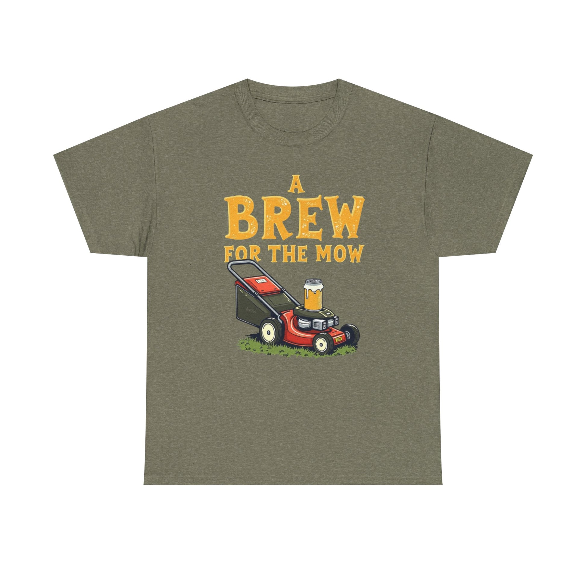 A Brew for the Mow Unisex Heavy Cotton Tee | Gardening Gifts, Lawn Care Apparel, Fun T-Shirt, Father's Day Gift, Beer Lover Shirt - Psychonaut Swag