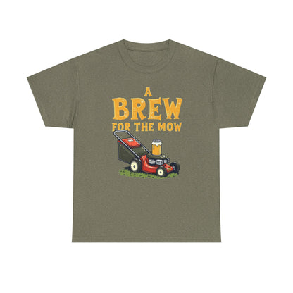 A Brew for the Mow Unisex Heavy Cotton Tee | Gardening Gifts, Lawn Care Apparel, Fun T-Shirt, Father's Day Gift, Beer Lover Shirt - Psychonaut Swag