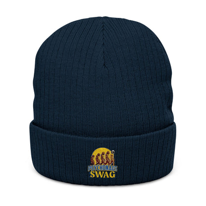 Psychonaut swag, small biz, Ribbed Knit Beanie - Cozy Embroidered Headwear for All Seasons, Winter Fashion, Gift Idea, Casual Style, Outdoor Fun