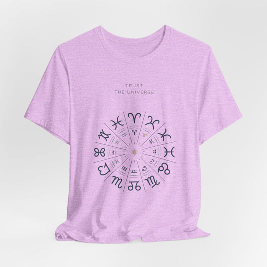 Zodiac Wheel T‑Shirt — Trust the Universe Astrology Tee