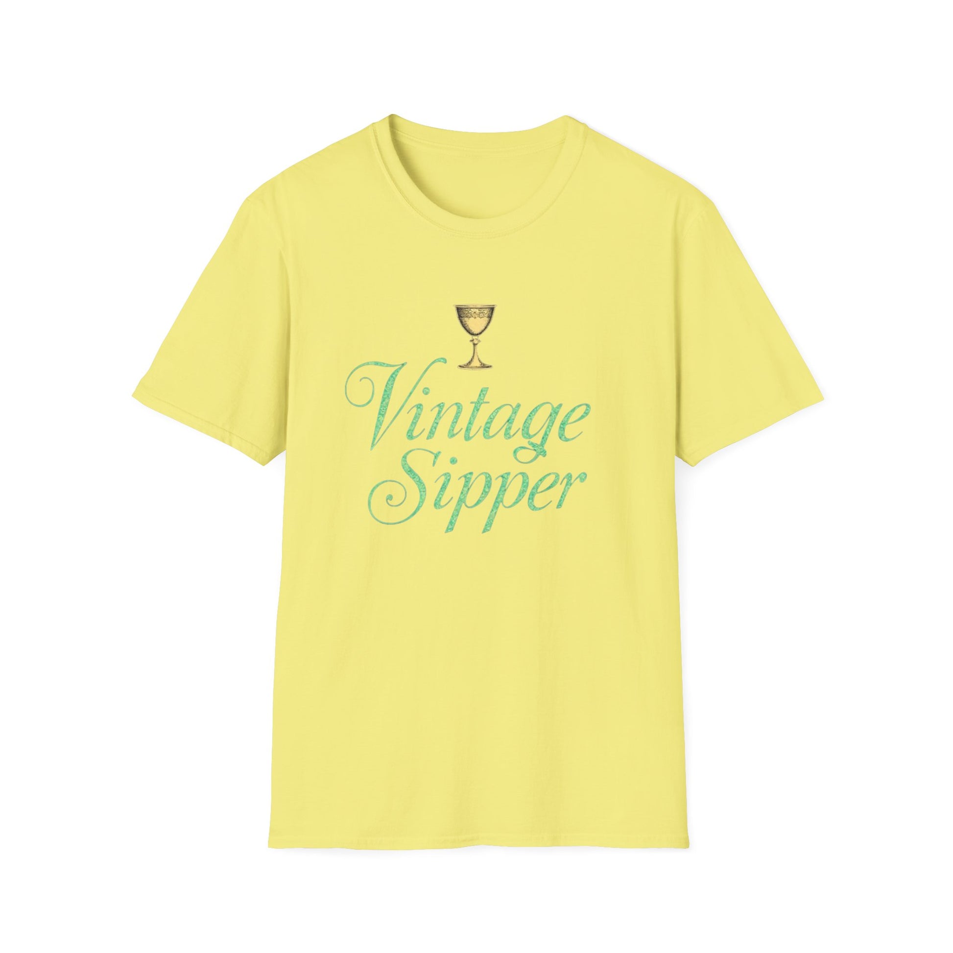 Vintage Sipper Unisex Softstyle T-Shirt, Casual Wear, Gift for Wine Lovers, Bar Night, Vintage Inspired Apparel - Psychonaut Swag