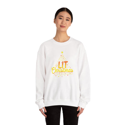 Christmas Sweatshirt - "Lit Christmas" Festive Holiday Crewneck