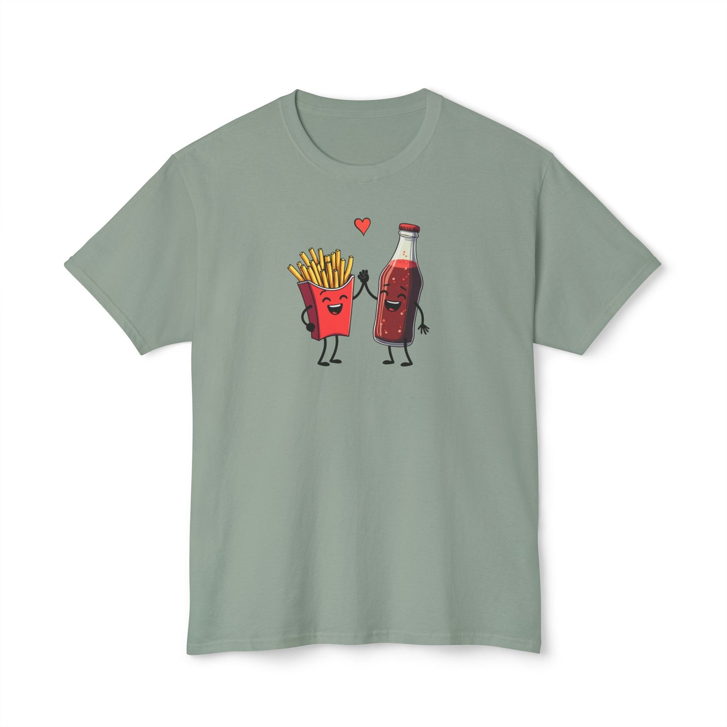 Fries & Soda Love T-Shirt — Cute Cartoon Food Couple Tee