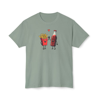 Fries & Soda Love T-Shirt — Cute Cartoon Food Couple Tee