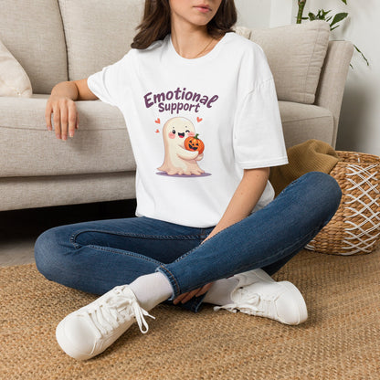 Emotional Support Ghost T-Shirt — Cute Halloween Pumpkin Comfort Tee