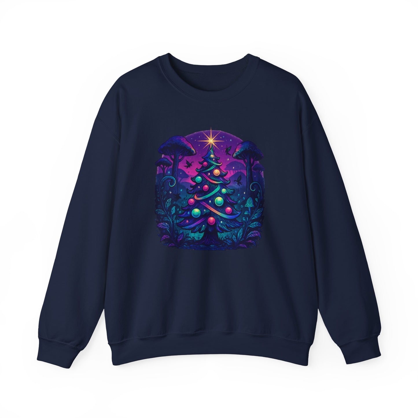 Psychedelic Christmas Tree, Unisex Heavy Blend™ Crewneck Sweatshirt