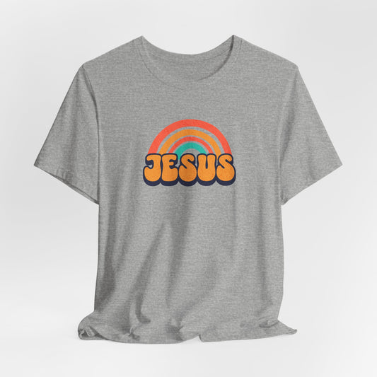 Jesus Rainbow T-Shirt — Retro Christian Faith Tee