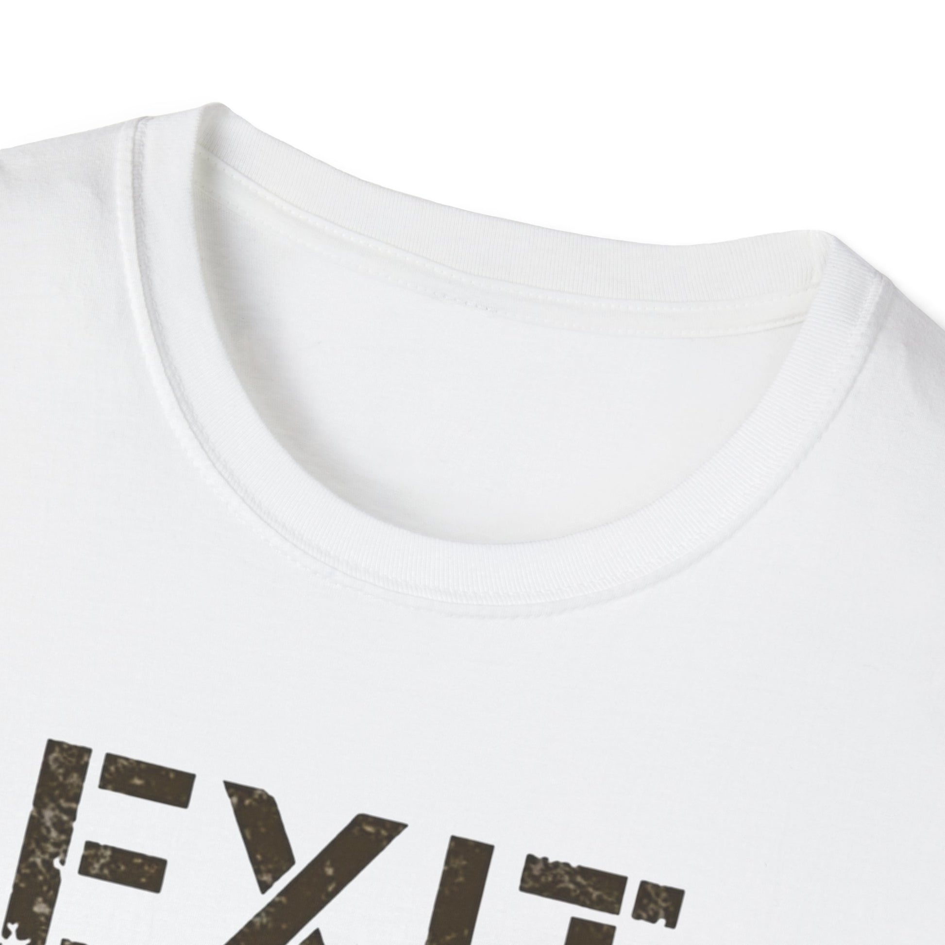 Exit Strategy Unisex Softstyle T-Shirt, Casual Wear, Fun Graphic Tee, Gift for Friends, Statement Shirt, Everyday Comfort - Psychonaut Swag