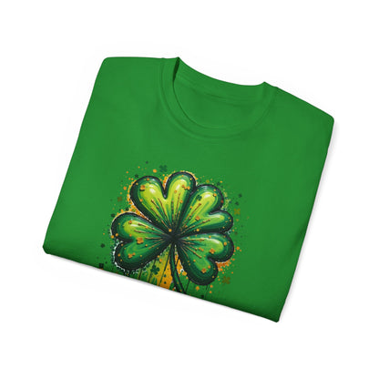 St. Patrick's Day Paint-Splatter Shamrock T-Shirt