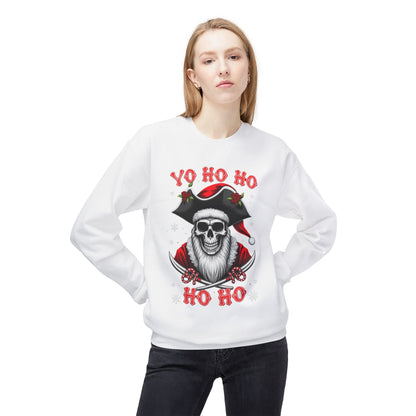 Skeleton Santa, Yo ho ho, Crewneck Sweatshirt — "Yo Ho Ho" Gothic Christmas Pullover