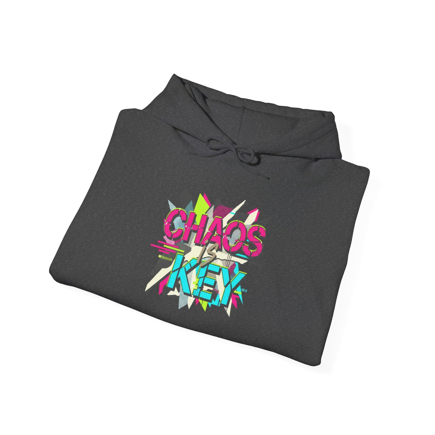 Chaos Key Hoodie — Retro Neon Graphic Pullover