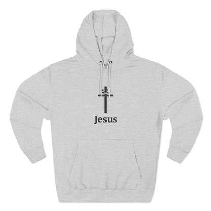 Jesus Cross Minimalist Hoodie — Faith Graphic Fleece Pullover