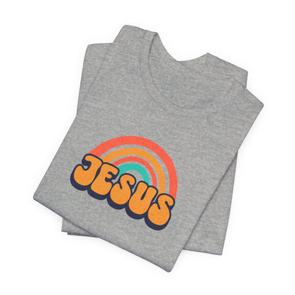 Jesus Rainbow T-Shirt — Retro Christian Faith Tee