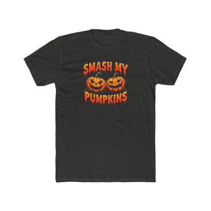 Smash my Pumpkins, Halloween Humor Unisex Cotton Crew Tee, Fun Pumpkin Graphic Tee, Fall Festival Shirt, Trick or Treat Apparel, Casual Halloween Wear