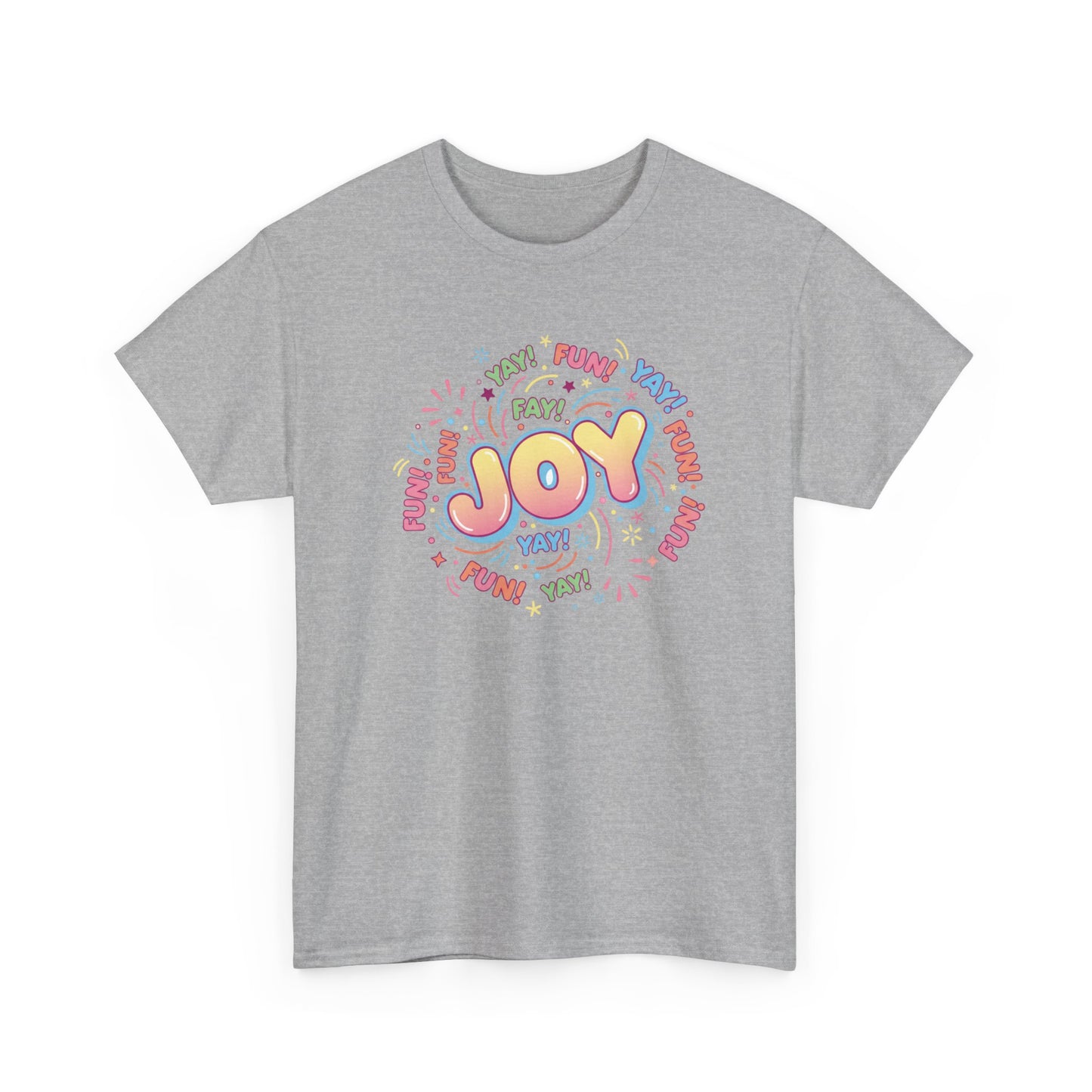 Joy Graphic Tee — Colorful Playful 'JOY' Design Casual T-Shirt