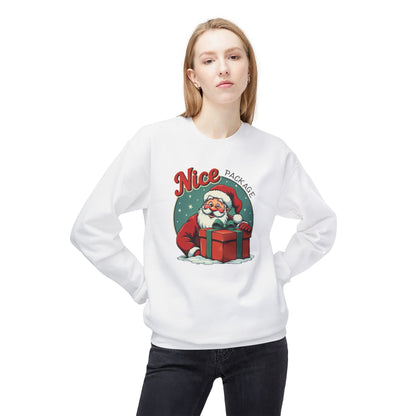Nice Package Santa Crewneck Sweatshirt — Retro Christmas Gift Pullover