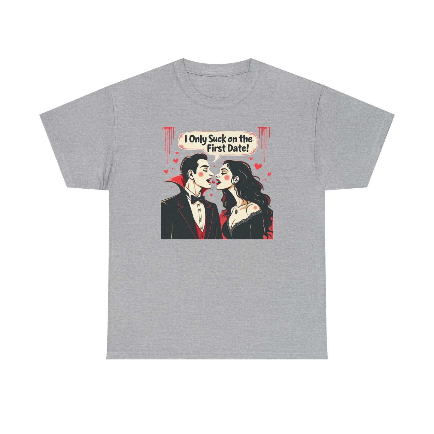 Vampire Couple Tee — "I Only Suck on the First Date" Gothic Graphic T-Shirt