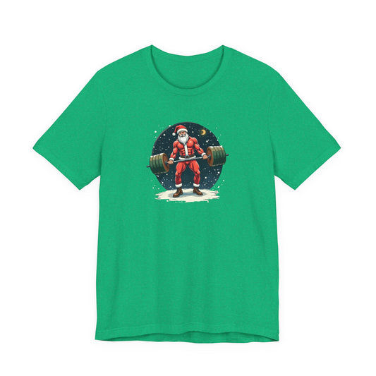 Jacked Santa Weightlifting, Unisex Jersey Short Sleeve Tee