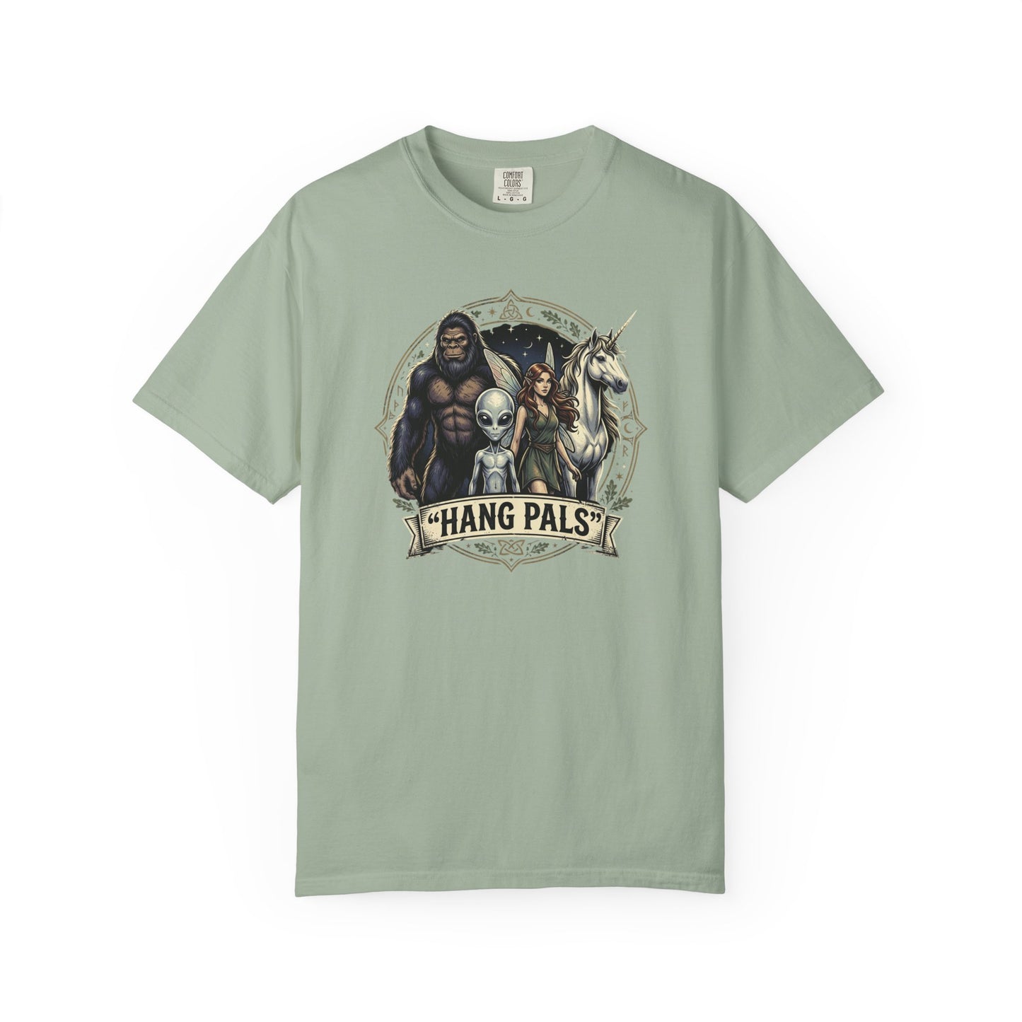 Hang Pals Graphic T-Shirt — Bigfoot, Alien & Unicorn Funny Crew Tee