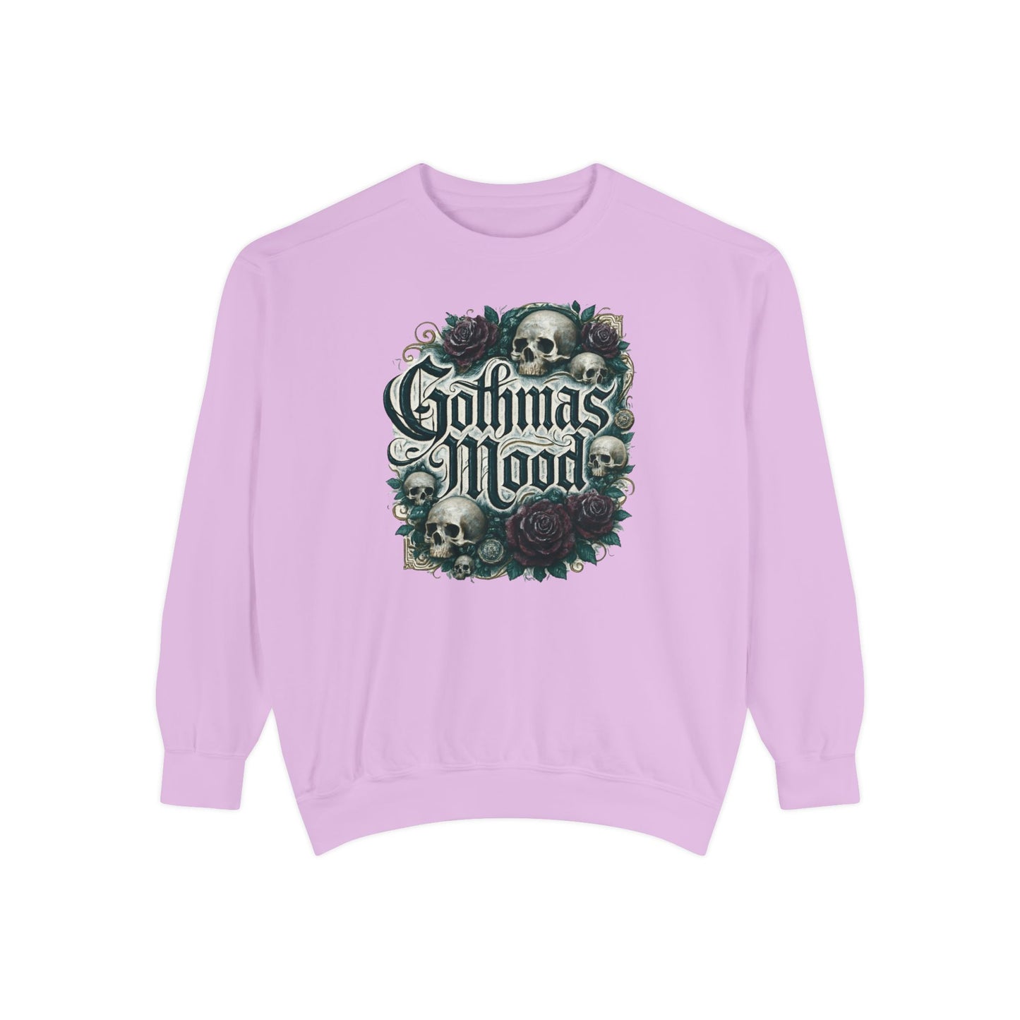 Gothmas Mood Sweatshirt — Gothic Skull & Roses Holiday Pullover