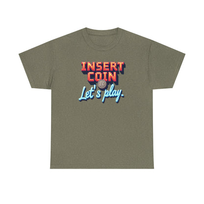 Insert Coin Tee, Let's Play Graphic Shirt, Retro Gamer T-Shirt, Unisex Cotton Tee, Gift for Game Lovers, Casual Wear