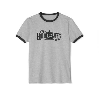 Halloween staple, Unisex Cotton Ringer T-Shirt, Spooky Graphic Tee, Fun Fall Fashion, Halloween Costume Top, Casual Halloween Wear