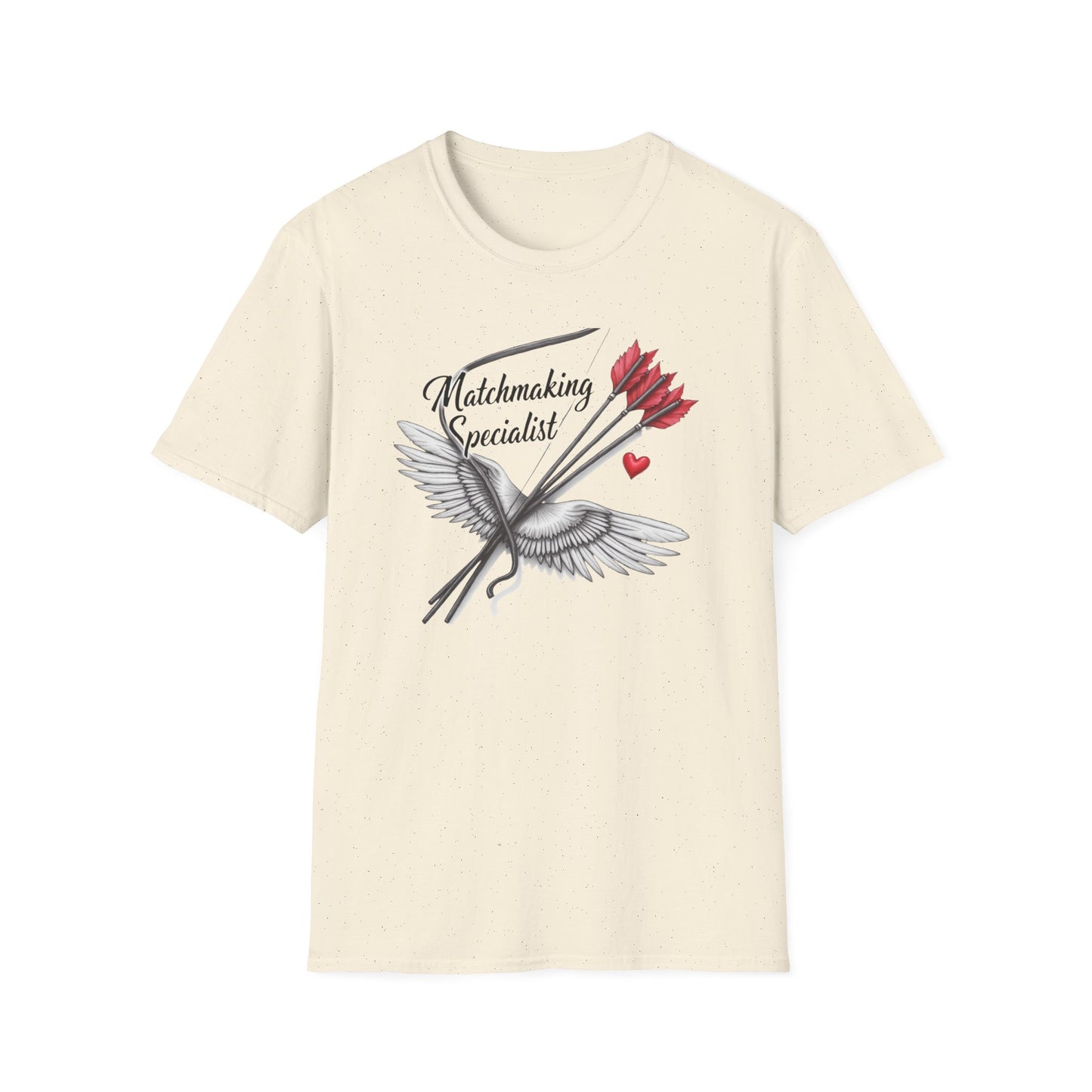 Matchmaking Specialist T-Shirt — Cupid Arrow & Wings Valentine Tee