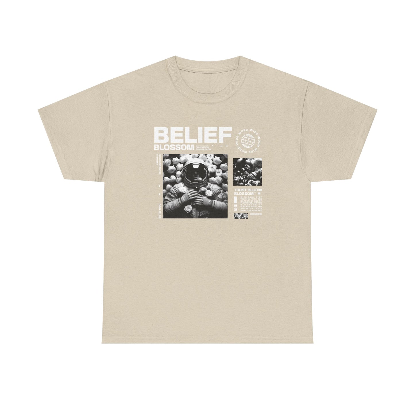 Astronaut Belief, Unisex Heavy Cotton Tee