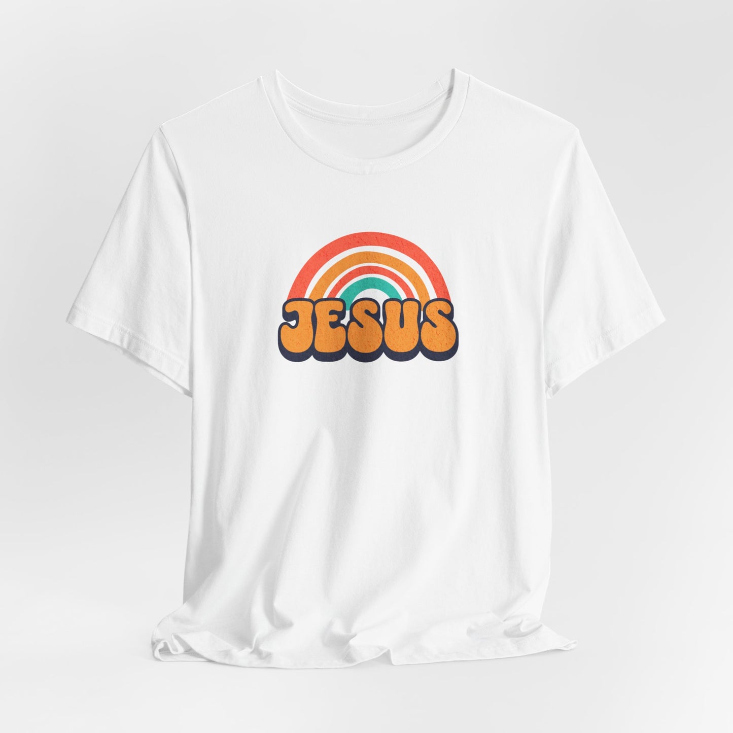 Jesus Rainbow T-Shirt — Retro Christian Faith Tee