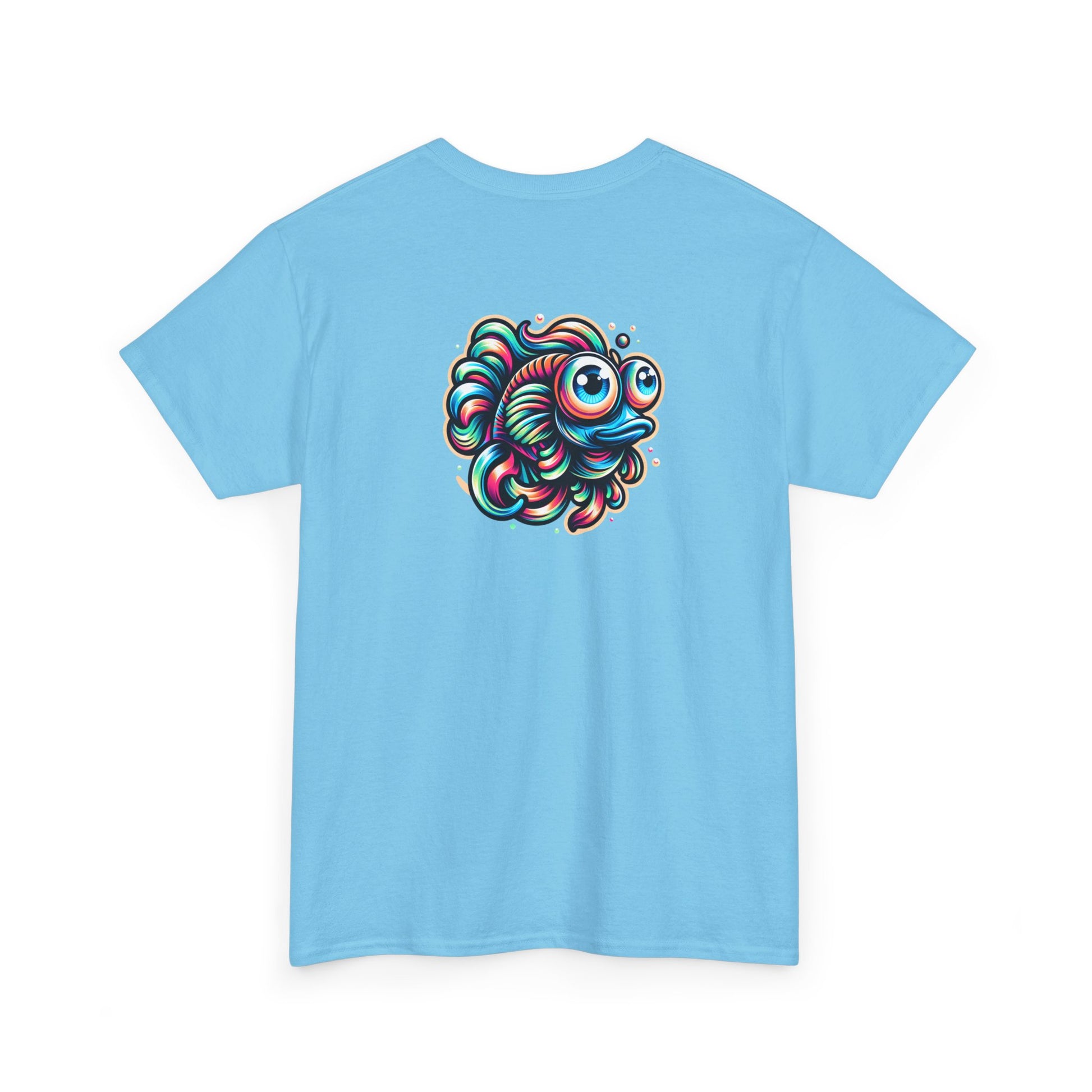 Psychedelic Fish Graphic Unisex Heavy Cotton Tee - Fun & Vibrant Apparel - Psychonaut Swag