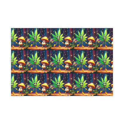 Gift Wrap Papers- Hemp leaf and friend - Psychonaut Swag