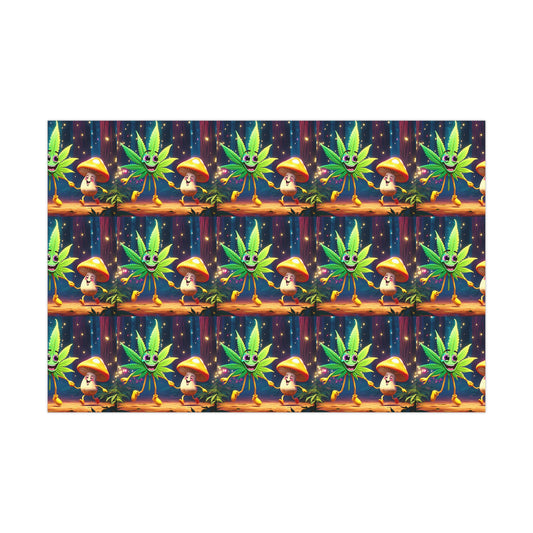 Gift Wrap Papers- Hemp leaf and friend - Psychonaut Swag