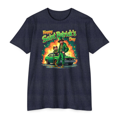 Saint Patrick's Day T-Shirt — "Happy Saint Patrick's Day" Retro Leprechaun Design