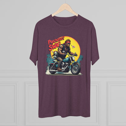 Psychonaut Swag Bigfoot on Motorcycle T-Shirt — Retro Biker Graphic Tee