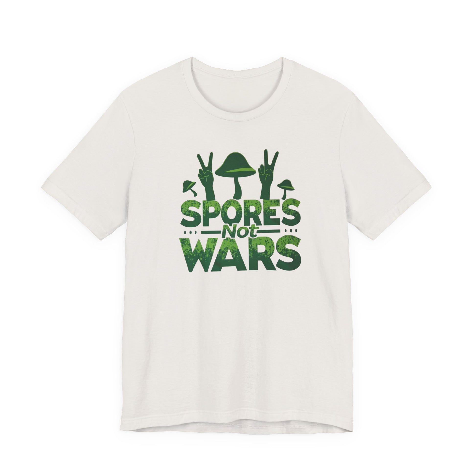 Spores Not Wars - Eco-Friendly Statement Shirt, Casual Wear, Gift for Nature Lovers, Unique Graphic Tee, Sustainable Fashion - Psychonaut Swag