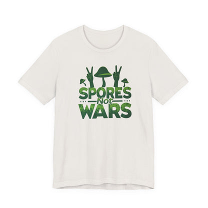 Spores Not Wars - Eco-Friendly Statement Shirt, Casual Wear, Gift for Nature Lovers, Unique Graphic Tee, Sustainable Fashion - Psychonaut Swag