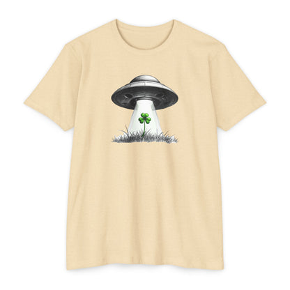 UFO Abduction Shamrock Tee — St. Patrick’s Day Alien Graphic T-Shirt