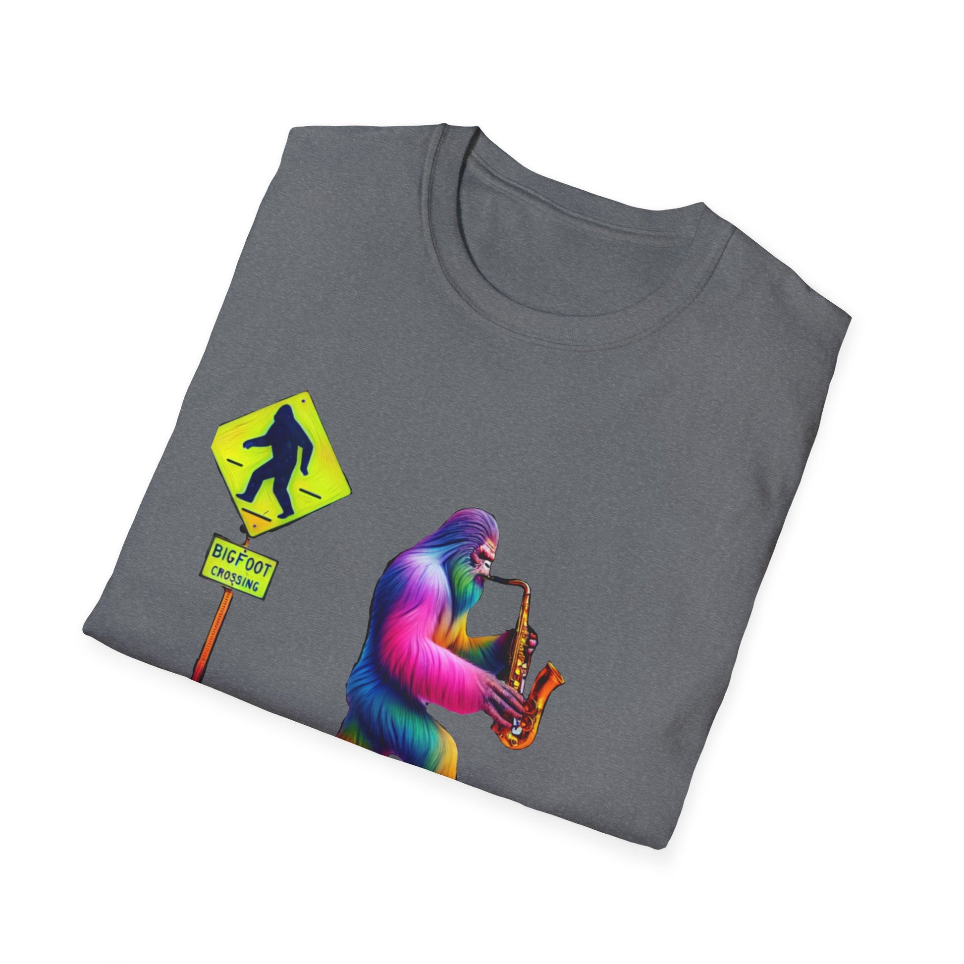 Sax-Squatch, Unisex Softstyle T-Shirt - Psychonaut Swag